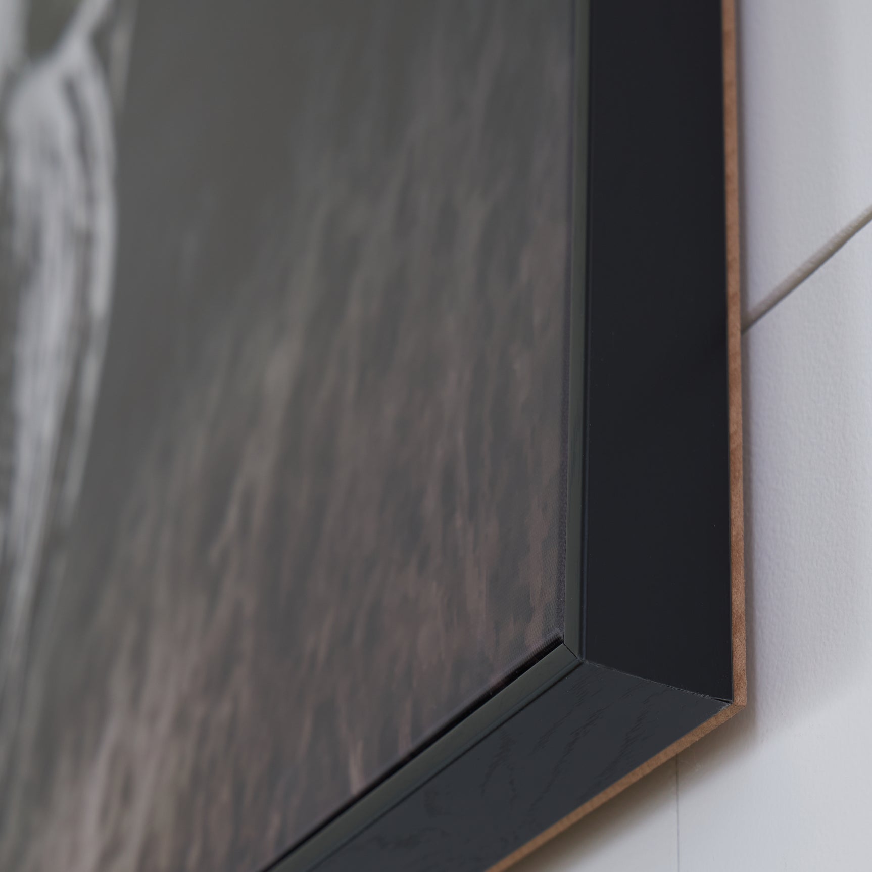 Close up detail of Harlandale wall art texture and frame
