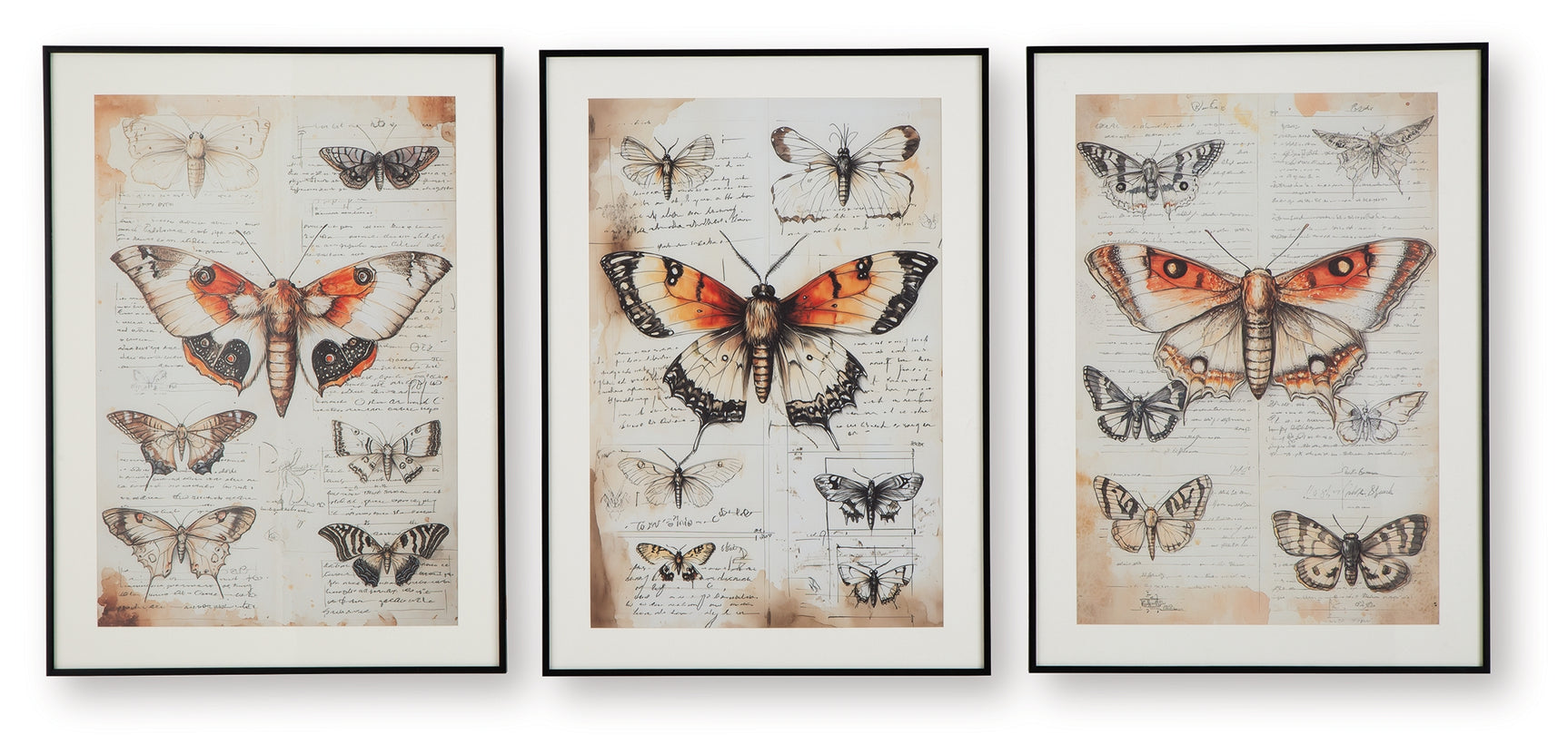 Jossletts wall art set close-up angled view of frame and print