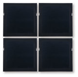 Dallbourne abstract white and gold wall art set with dark brown frames