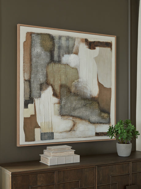 Gallery Wrapped Canvas Edge and Light Brown Frame
