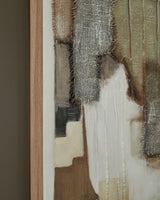 Wylander Abstract Tan Brown Gray Wall Art Gallery Wrapped Canvas