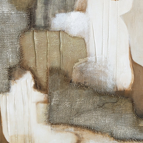 Wylander Abstract Tan Brown Gray Wall Art Gallery Wrapped Canvas