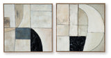 Bexlen tan taupe and black abstract wall art set showing front view