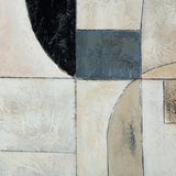 Bexlen tan taupe and black abstract wall art set showing front view