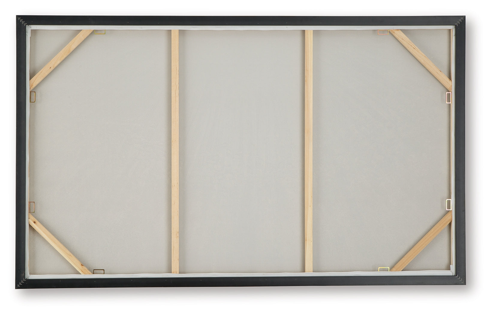 Back view of framed Waldard wall art with hanging hardware