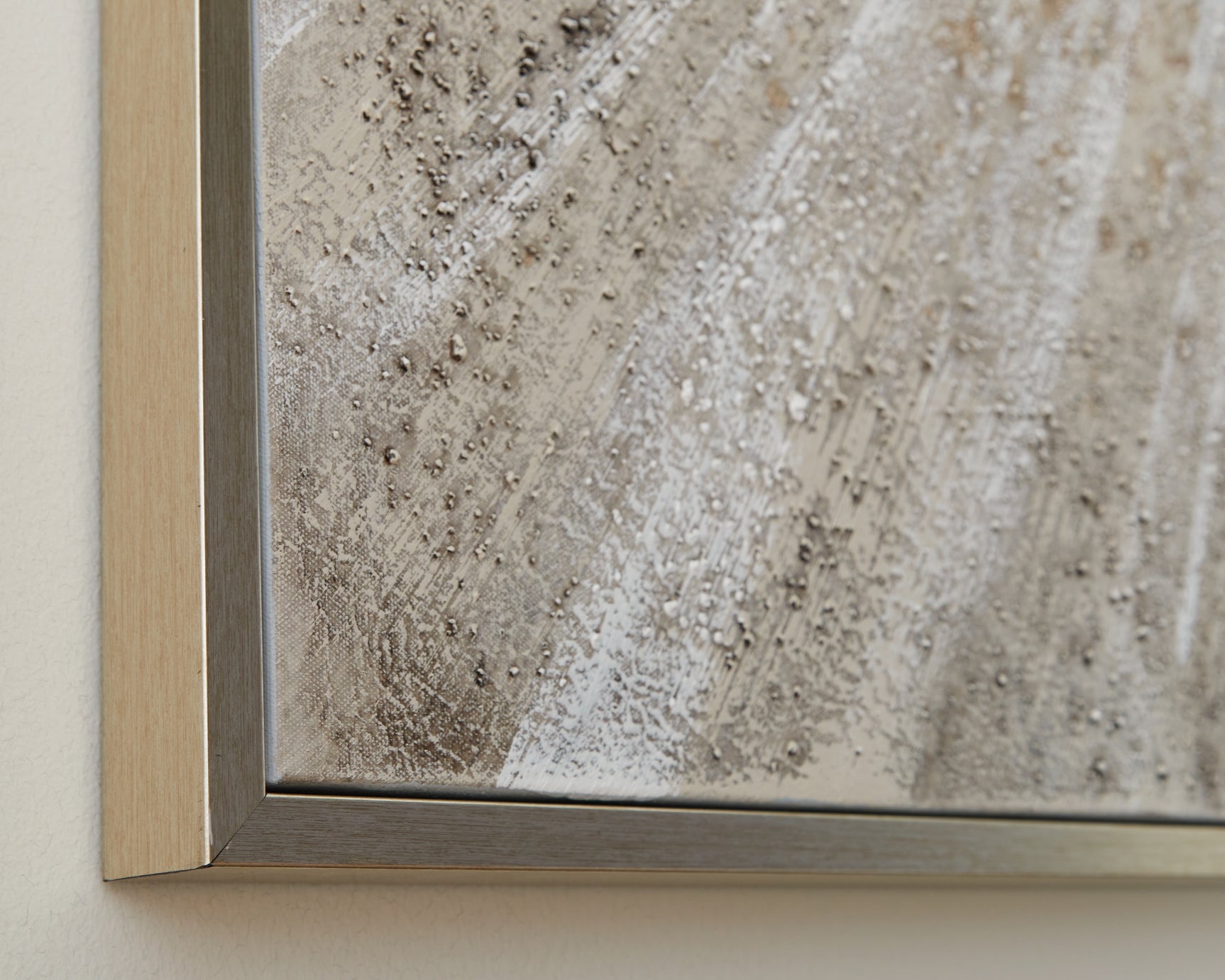 Close-up detail of Waldard wall art texture and paint