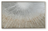 Close-up angle of Waldard wall art with champagne foil embellishments