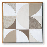 Side angle of Harelman wall art with light brown frame