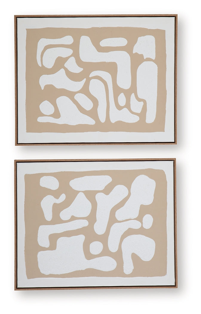 Waldett Beige/White Wall Art (Set of 2)