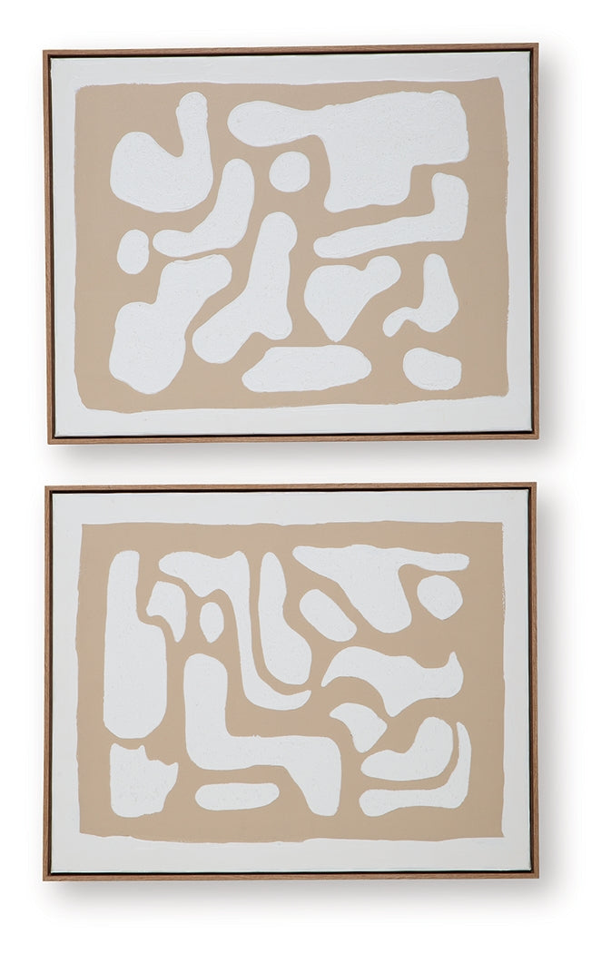 Waldett Beige/White Wall Art (Set of 2)
