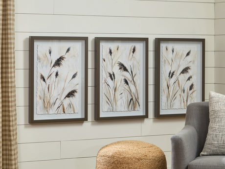 Side angle of Honslow wall art set showing shadowbox depth