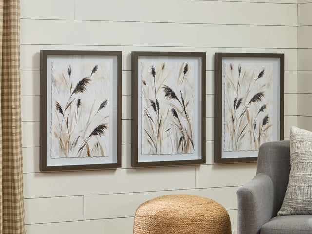 Side angle of Honslow wall art set showing shadowbox depth