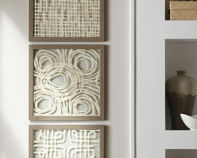 Odella Cream/taupe Wall Decor (Set Of 3) - Ella Furniture