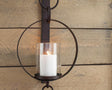 Ogaleesha Brown Wall Sconce front view showing bronze-tone metal frame and clear glass shade