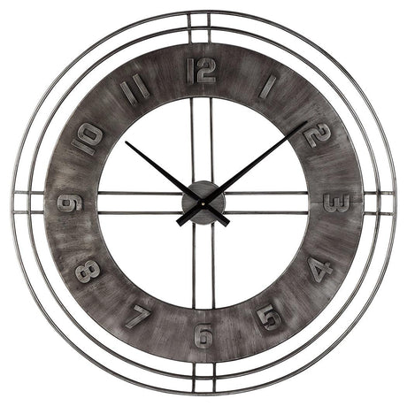 Side view showing depth of Ana Sofia Antique Gray wall clock