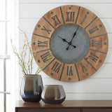 Payson Antique Gray/natural Wall Clock - Ella Furniture