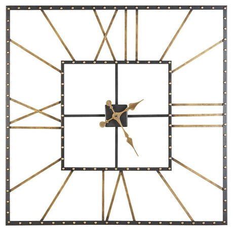 Thames black and gold finish wall clock side angle