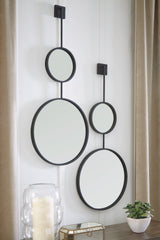 Brewer Black Accent Mirror hung on wall