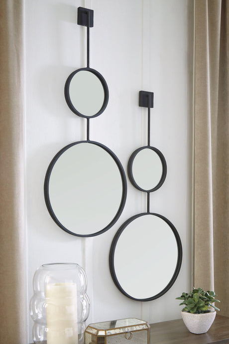 Brewer Black Accent Mirror hung on wall