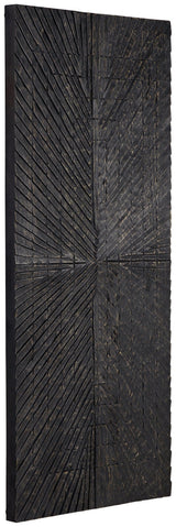 Close-up of Lenora carved sunburst wood wall decor