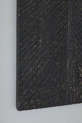 Detailed view of Lenora antique black wood finish