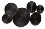 Close-up detail of Rhetlen Wall Decor black and gold finish