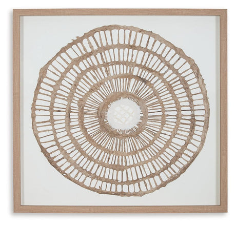 Close-up of Brockham Brown Wall Decor geometric pattern
