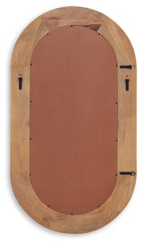 Back view of Daverly accent mirror showing hanging hardware