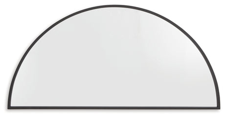 Denlow Black half-moon wall mirror pair