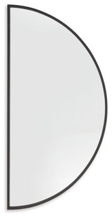 Denlow Black half-moon wall mirror pair
