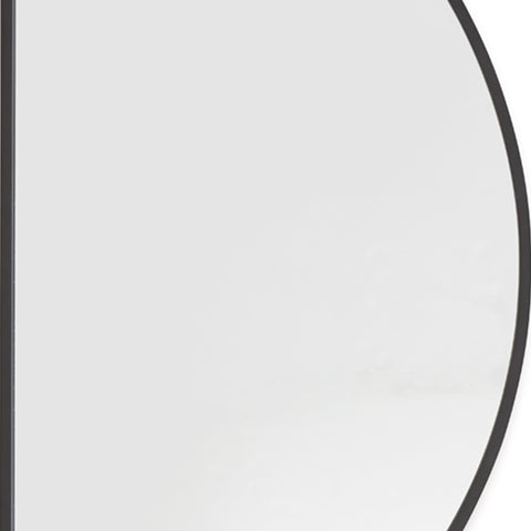 Denlow Black half-moon wall mirror pair