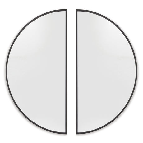 Denlow mirrors mounted side by side on wall