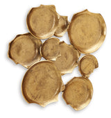 Side view of Gageton antique gold metal wall decor