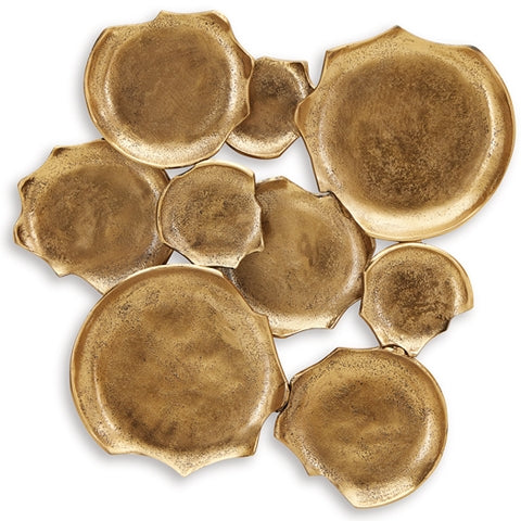 Gageton wall decor color swatch showing antique goldtone finish