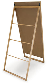 Back view of the Devford floor mirror showcasing ladder-back easel