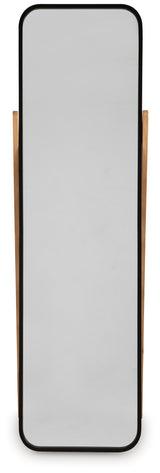 Back view of Bronick floor mirror showing frame detail