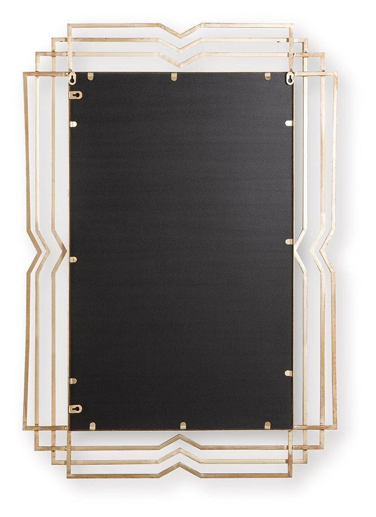 Claybrook Accent Mirror back view showing hanging hardware