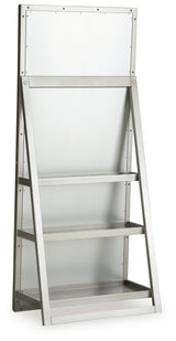 Evesen Champagne mirror back showing three storage shelves
