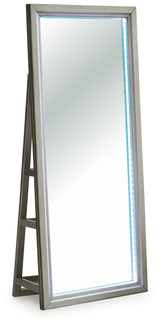 LED cyan lighting on Evesen Champagne mirror