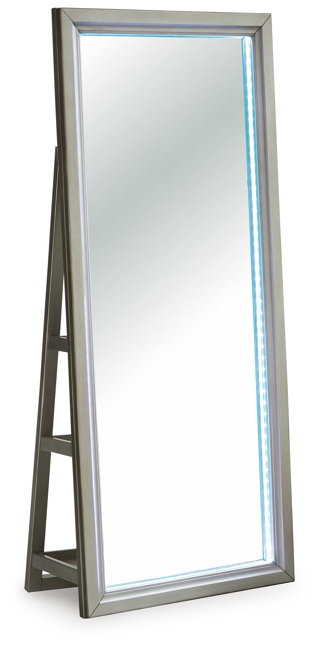 LED cyan lighting on Evesen Champagne mirror