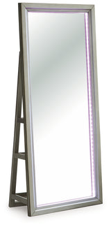 LED fuschia lighting on Evesen Champagne mirror