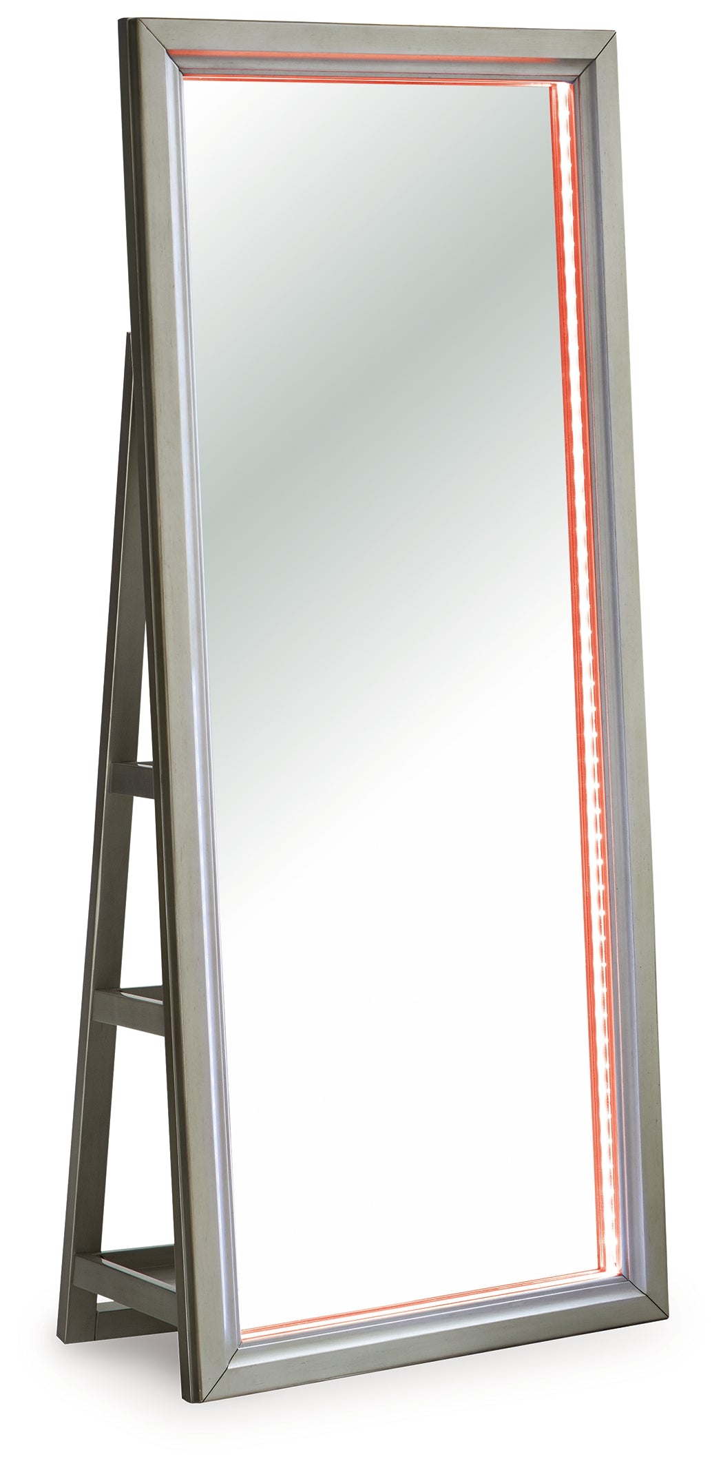 Red LED lighting on Evesen Champagne mirror