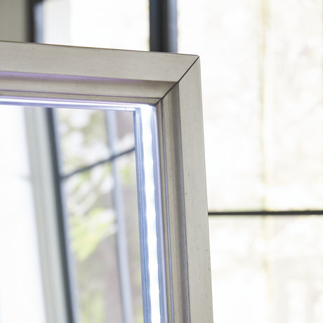 Evesen Champagne floor standing mirror showing full front view