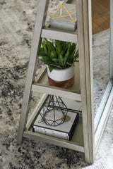 Close-up of shelf details on Evesen Champagne mirror