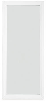 Evesen floor mirror rear view showing three storage shelves