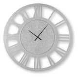 Side angle of Reinport wall clock showing crystal accents