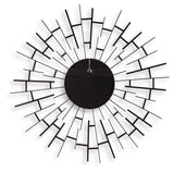 Back view of Garrenworth black accent mirror showing hanging bracket