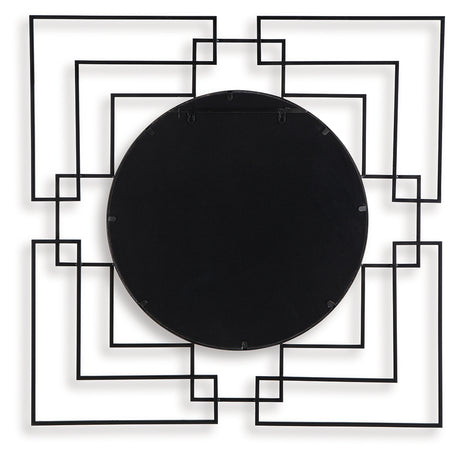 Oceanal accent mirror, back view showing hanging bracket