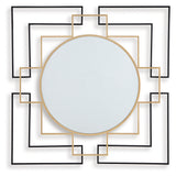 Oceanal accent mirror, head-on angle showing geometric frame