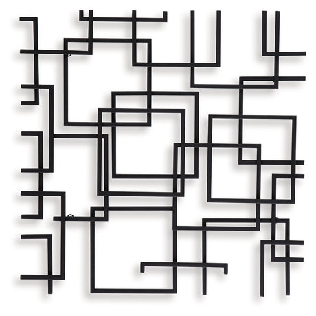 Straight-on view Aadanton black geometric wall decor